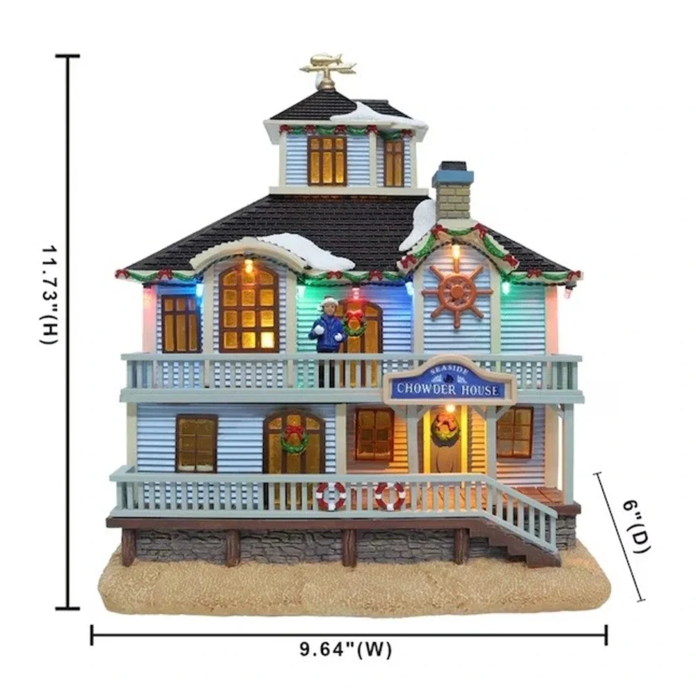 Carole Towne Cara's Chowder House Christmas Village Illuminated Musical 2024 NIB